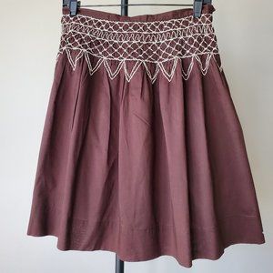 BCBGMAXAZARIA | Brown A-Line Boho Knee Length Skirt | Size XS